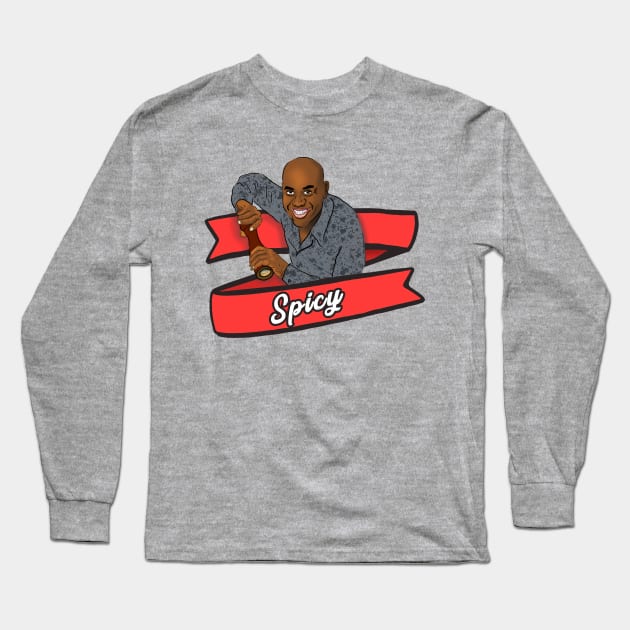 Extremely Spicy Ainsley Harriott Meme Long Sleeve T-Shirt by Barnyardy